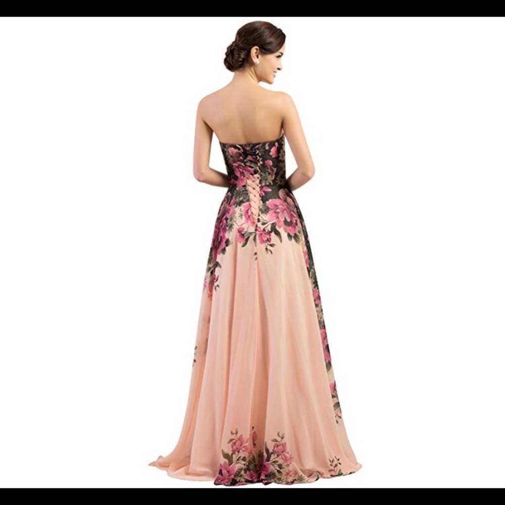 🆕 Floral Print Graceful Chiffon Dress - Picture 2 of 3